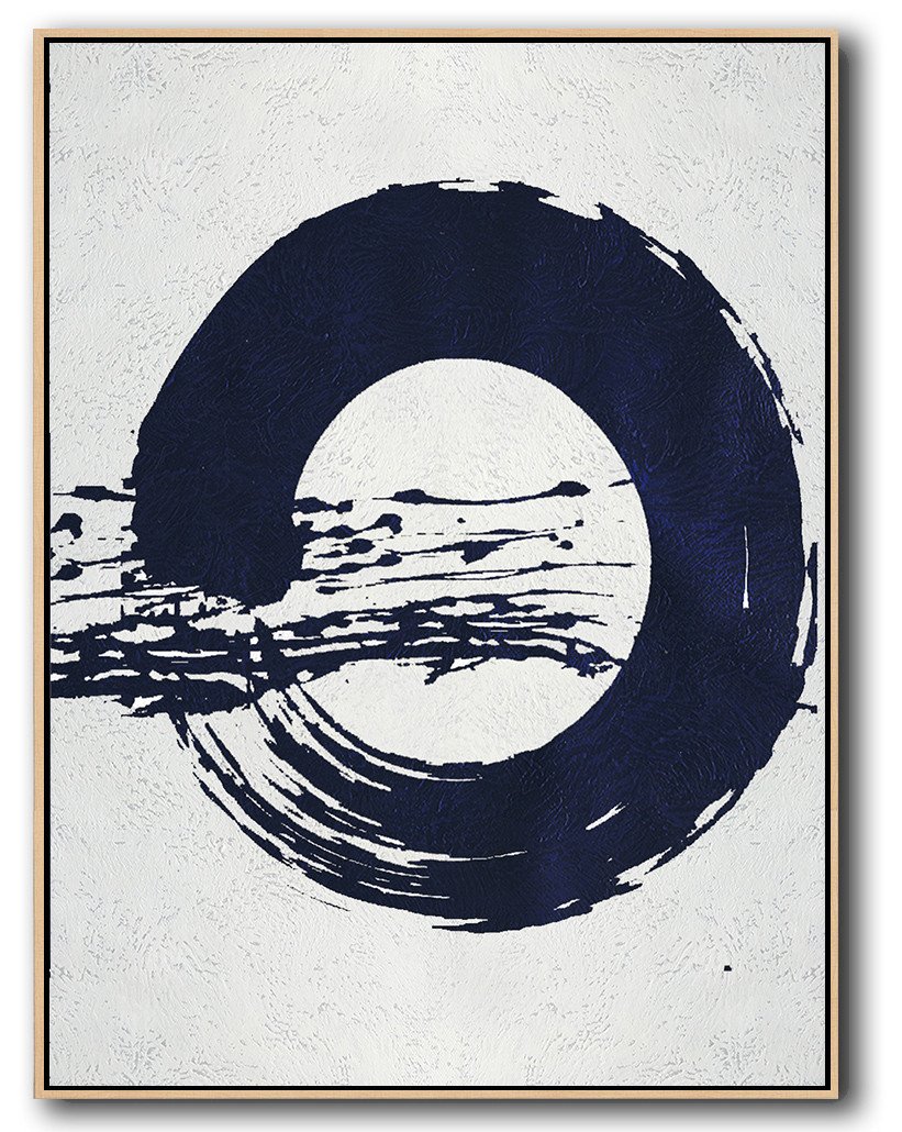 Buy Hand Painted Navy Blue Abstract Painting Online - Abstract Art Series Huge